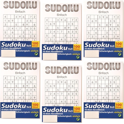Sudoku spielblock - 6x,