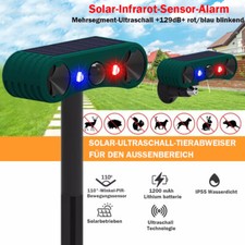 Solar Tiervertreiber Ultraschall Abwehr Marder Katzen Hunde Abwehr Schreck Grün