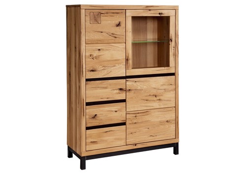 Highboard massiv vitrine klein - massiv,