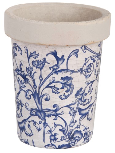 Umtopf blumentopf weiß blau - umtopf,
