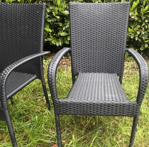Schwarze polyrattan sitzgruppe - schwarze,