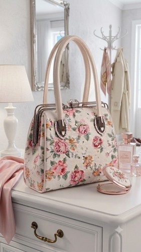 Handtasche weiß mit blumen - handtasche,