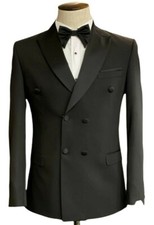 Designer Zweireiher Smoking Hochzeitsanzug Herrenanzug Anzug Tailliert Slim Fit