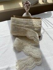 Mittelalter Borte Webband,  Dekoband, Zierband, Spitze Leinen? creme weiß 12 M