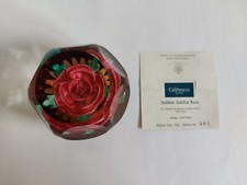 Briefbeschwerer/ Paperweight von Caithnes, „Golden Jubilee Rose“, 2001