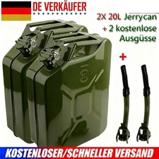 2x 20 Liter Metallkanister Metall Benzinkanister Kraftstoffkanister 20L Ausgieße