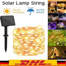 Garten Solar Lichterkette Beleuchtung 50-200 LED Party Außen Deko Kupferdraht