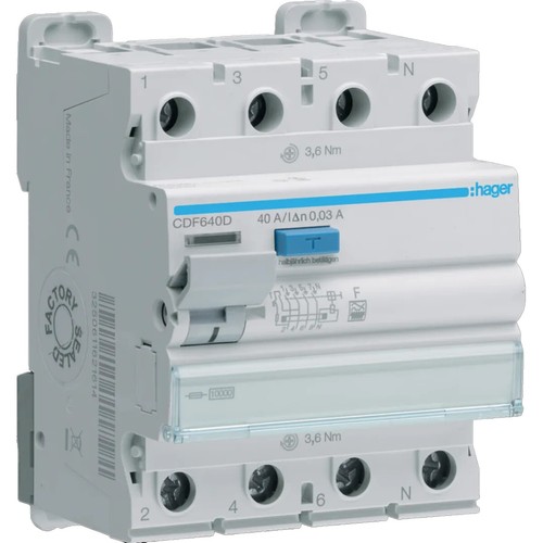 Hager cdf640d rccb - cdf640d,