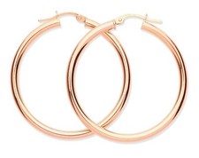 Große schlichte Creolen 9 kt Rotgold 35 mm - massiv 9 kt Gold