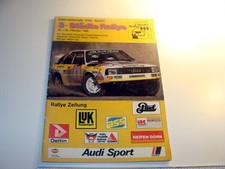 Orig. Programm ADAC 3-Städte Rallye 1985 Audi 90 quattro Walter Röhrl Sport RAR