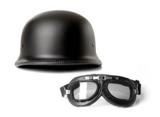 Halbschalenhelm Chopperhelm Brain Cap CMX German Easy Rider schwarz M + Brille