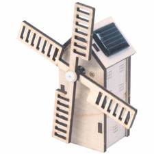 Solar Mini Windmühle Holz Steckbausatz Bausatz Bastelset für Kinder ab 8 Jahren