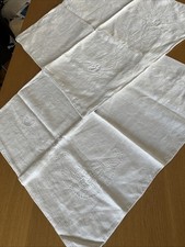 Antik Bauern-Leinen, schweres Leinen, handbestickt Blumen-Ranken top