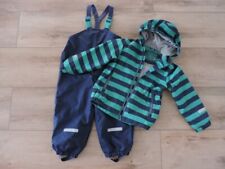 ♥ Kinder Thermo-Spielanzug, Matschanzug Zweiteiler in Blau / Grün Gr. 98 / 104 ♥