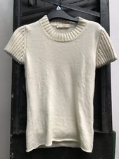 100% Kaschmir Pullover weiß mit kurzen Armen ungetragen, Umbrien