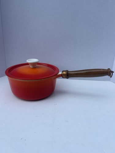 Vtg belgium orange enamel cast - belgium,