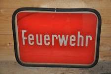 Altes Glasschild DDR,Feuerwehr,Oldtimer Automobil,Brandschutz,Original