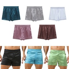 Männer Satin Seide Boxer Shorts Trunks Unterwäsche Stretch Casual Schlaf Bottom