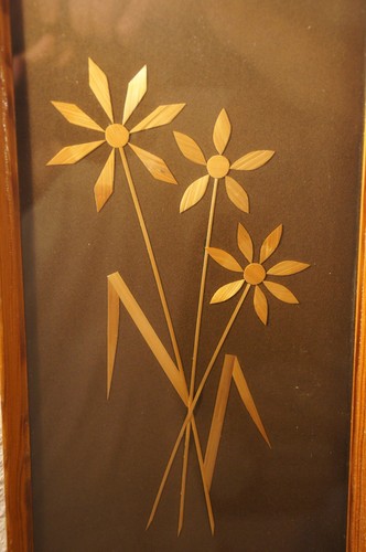 Stroh wandbild blume - wandbild, natur