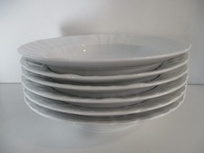 KPM Berlin Rocaille weiß 6 Salatteller mit Fahne Durchmesser 20 cm tiefe Teller