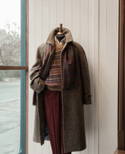 Warmer Vintage braun Tweed