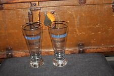 2 Stück PERNOD Gläser Glas Goldrand Höhe 14,5 cm