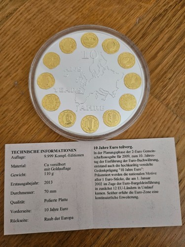 Jahre euro versilbert mit - versilbert,