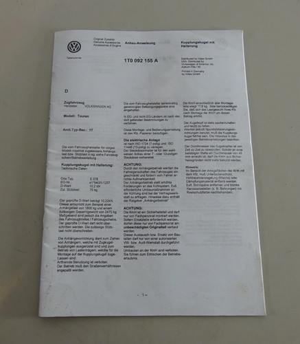 Einbauanleitung kupplungskugel - einbauanleitung,