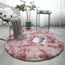 Rund Teppich Wohnzimmer Fellteppich Kunstfell Shaggy Flauschigteppich 120/160cm