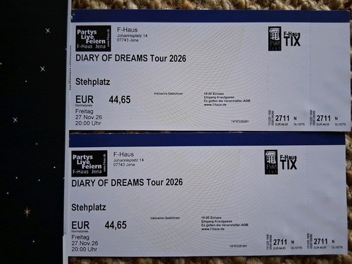 Konzertkarten für diary - konzertkarten,