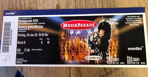 Ticket für musikparade 2026 - ticket,