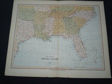 Antique map of Southern United
