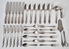 Schönes versilbertes WMF Jugendstil Besteck - Modell 900 / Fächer - 6 Personen