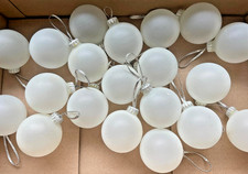 20 Christbaumkugeln, transparent weiß matt, 58 mm, Kugel Glas Deko