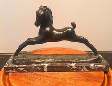 Bronze Skulptur Pferd auf Marmorsockel The Arab Horse