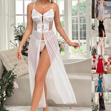 Sexy Damen Satin Nachtkleid