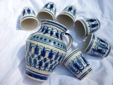 DDR Pulsnitzer Keramik Saft Service 7 teilig UNBENUTZT mit Etikett