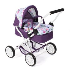 Bayer Chic 2000 Puppen Mini-Kuschelwagen SMARTY Flowers lila NEU