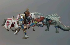 Schleich  König, Pferde Schimmel, Ritter Weiss/Rot 2005 Drache Papo 2007