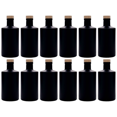 12x 500ml glasflasche schwarz - 12x,
