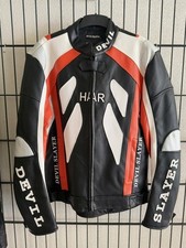 Racing Devil Slayer Motorradjacke, Schwarz, orange und weiss