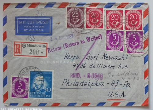 Luftpost brief nach usa - luftpost,