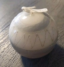 Formano Kugel Kerze Zick Zack Silber Durchmesser Ca 8 Cm