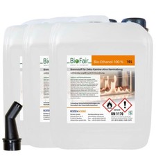30L BioFair® Bioethanol 100% im 10-Liter-Kanister für Ethanol-Kamine (3x10L)