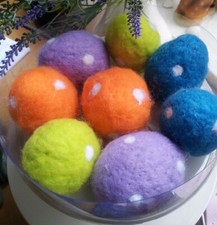 8 x  Ostereier Filz Wolle Dots