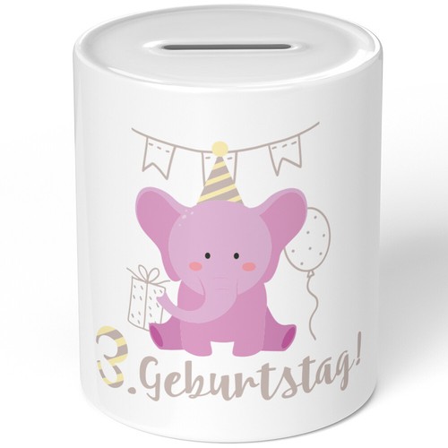 Geburtstag rosa elefant - 3., geburtstag,