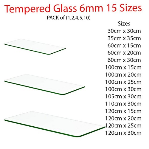 Klar hartglas regal panel - hartglas,