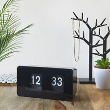 Flip Clock Tischuhr Wanduhr stylish Klappzahlen Retro Design Kunststoff schwarz