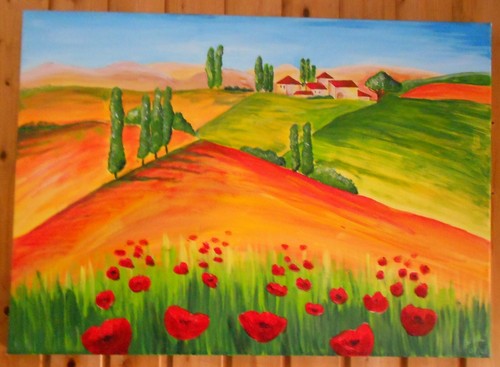 Acrylbild toskana 70x50cm - acrylbild,