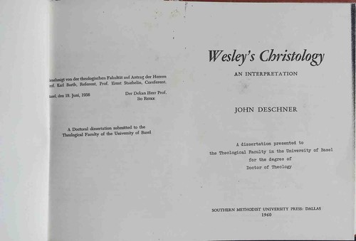 Wesley christology an - wesley's, christology: